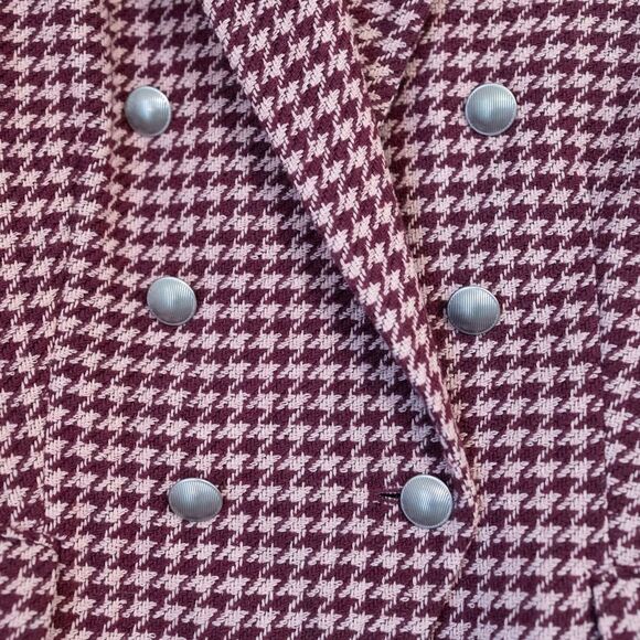 L'AGENCE Pink and White Houndstooth Blazer - Picture 6 of 10